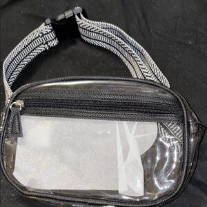 Clear Black and White Belt Bag